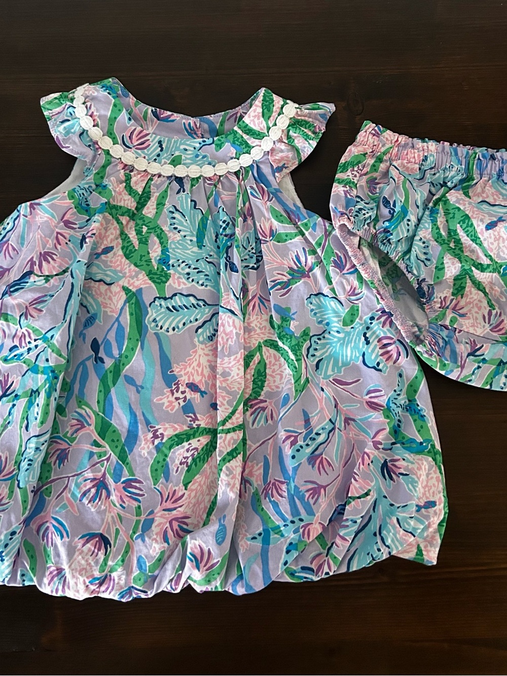 Lilly Pulitzer Bubble Dress Green & Blue